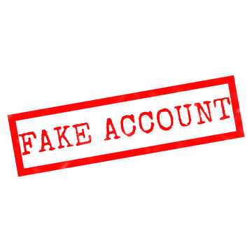 Red fake account rubber stamp impression