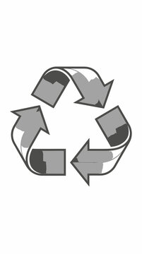 Recycling symbol illustration on white background