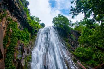 Beautiful waterfall in forest. © CRSHELARE