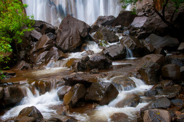 Beautiful waterfall in forest. © CRSHELARE