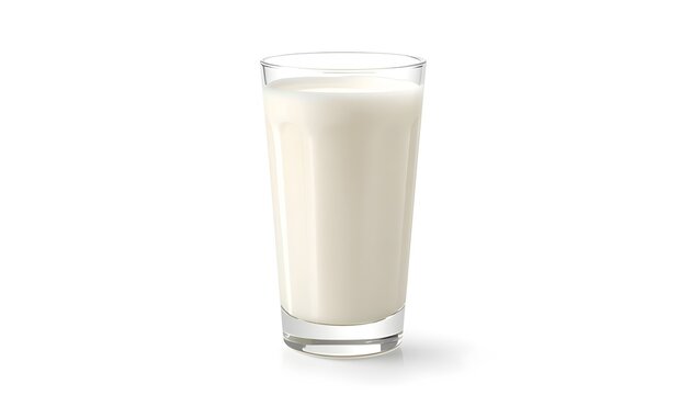 Fresh glass of cold milk served in transparent tumbler for healthy