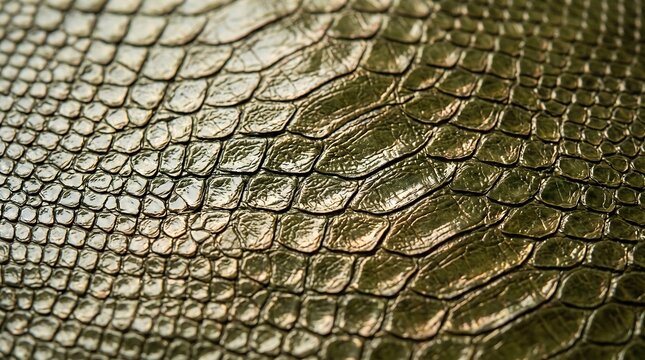 Olive green crocodile skin texture macro detailed embossed leather background