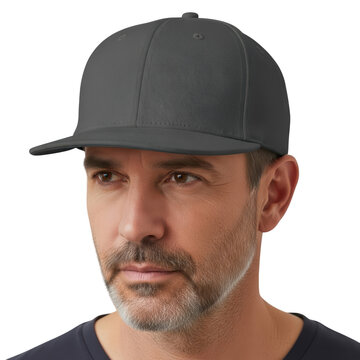 Smiling man wearing a black cap isolated on white background
