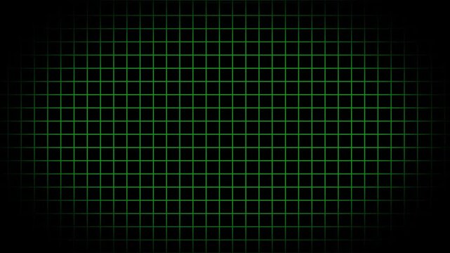 Black background with animated thin white wireframe grid line fit for alpha channel or overlay layer. Mesh shiny tile-like creative animated video . Grid graph pattern moving vertically downward. 4K