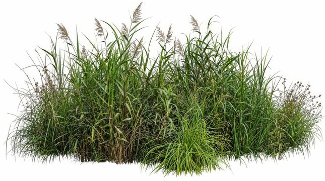 Green marsh reeds and tall wild grass