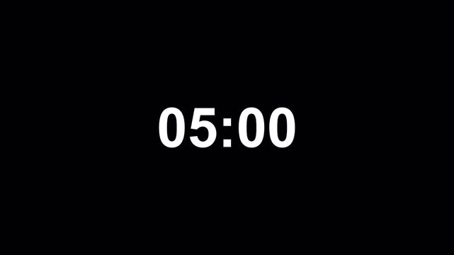 45 Second Count Up Timer Animation from 0 to 45 Seconds with Minimal Motion Graphics Design on Black Background for Sports, Games, Fitness and Presentations.  