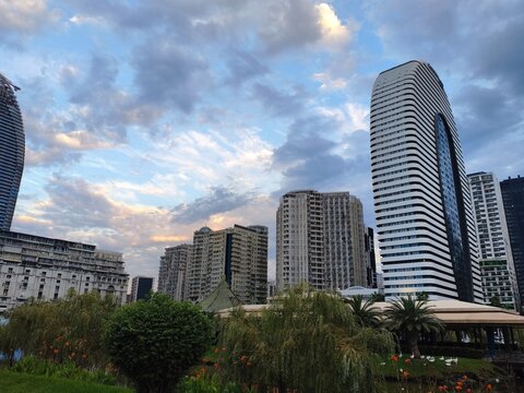 High rise buildings in the city.