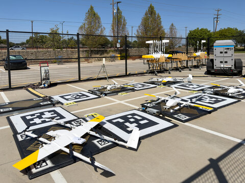 Delivery drone launch site