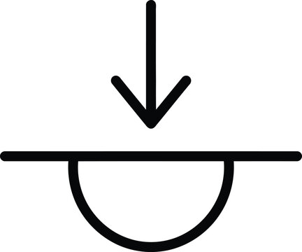 Sunset or sunrise icon with downward arrow