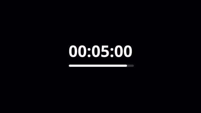 45 Second Count Up Timer Animation from 0 to 45 Seconds with Minimal Motion Graphics Design on Black Background for Sports, Games, Fitness and Presentations.  