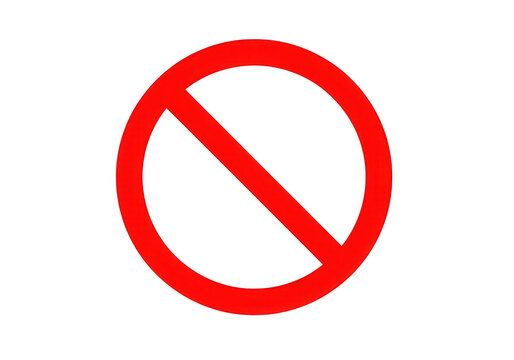 Red prohibition or no entry circular icon