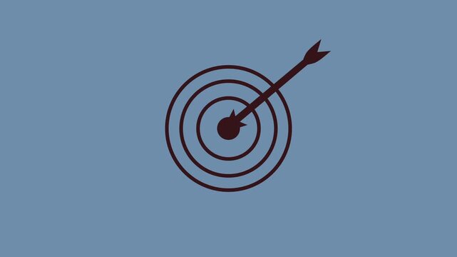 Abstract Arrow hitting the center of on a transparent background, success, focus and goal achievement. objective and marketing concept. 4k,motion,,,,,