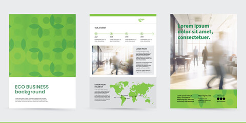 Fototapeta premium esg eco green brochure booklet report document newsletter background template
