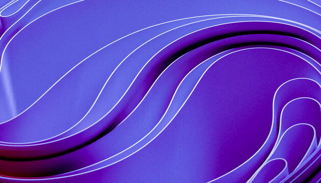 Abstract smooth purple waves with curved lines background