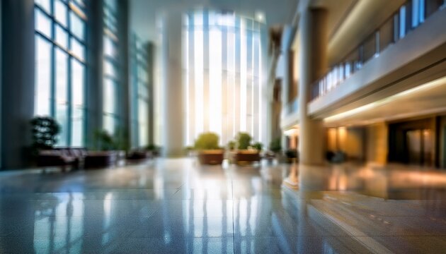blurred hotel or office building lobby blur background