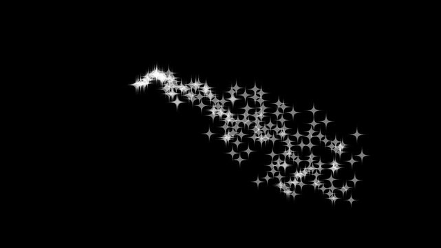 sparkling glitter line stars, glowing magic dust trail, luxury white shimmer particles, twinkling fairy stars, magical sparkle path, glittering star animation overlay, green background 4k