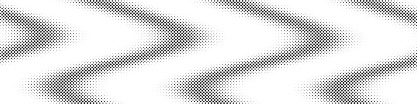 Halftone dots geometric chevron wave texture background monochrome graphic form