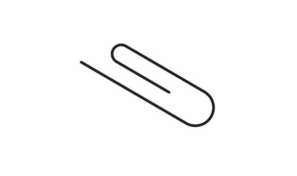 Paper Clip Icon Outline Black Stationery Vector Graphic PNG Transparent Background