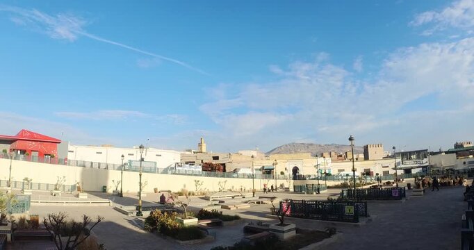 Fez Panoramic View of Traditional Moroccan Buildings and Urban Architecture in Morocco