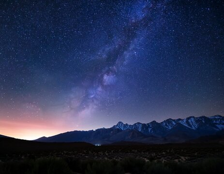 deep dark space night sky filled with star and galaxy universe high above sierra nevada creating peaceful mysterious astronomy scene for outdoor exploration
