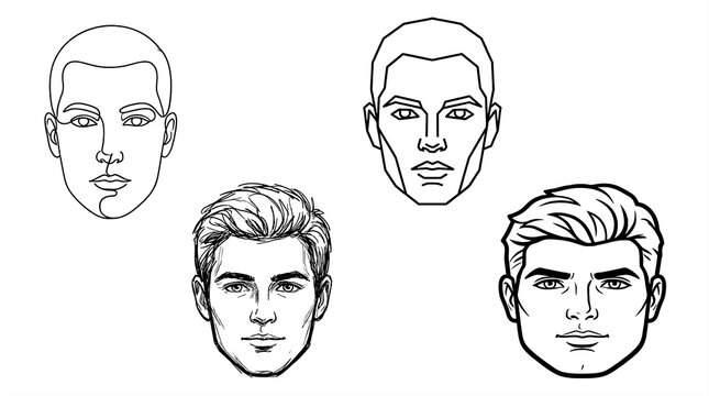 set of  faces