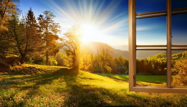 sun shining through the window