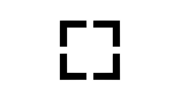 Minimal Expand Maximize Corner Bracket Black Vector Icon