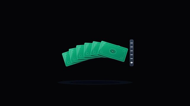 Green playing cards spread out in a fan shape against a dark background