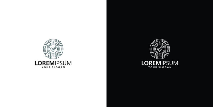Professional Corporate Logo Design Featuring a Circular Quality Certification Mark with a Checkmark Symbol for Business Identity