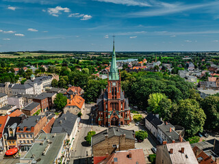 Świebodzin Lato Rynek Dron panorama miasta © Rakowsky Films