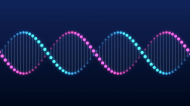 DNA double helix rotating, science and medical background loop