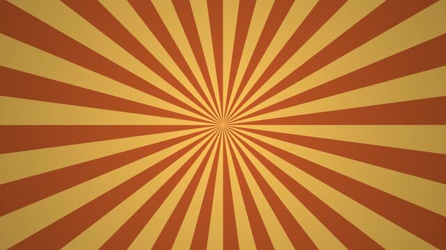 Retro sunburst rays rotating, vintage orange and yellow background loop