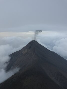 Smoke spitting volcano, Volcan de Fuego, Guatemala