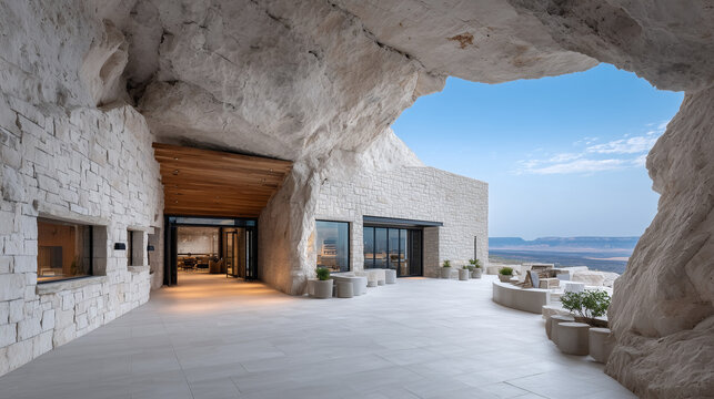 Luxury Cave Retreat &mdash; Stone Architecture Built Inside a Monumental Limestone Cave


