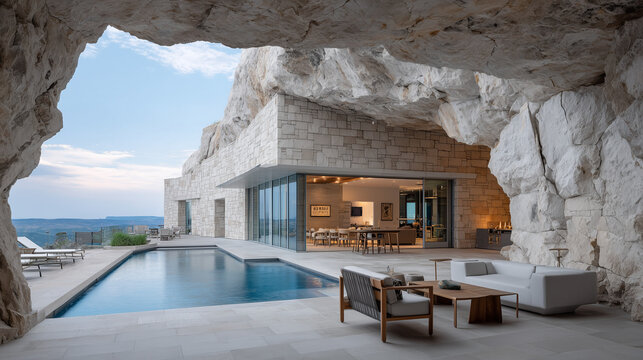 Luxury Cave Retreat &mdash; Stone Architecture Built Inside a Monumental Limestone Cave

