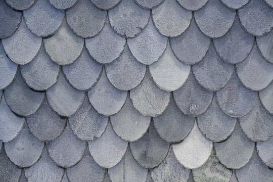 Black roof shingles, slate, Norway