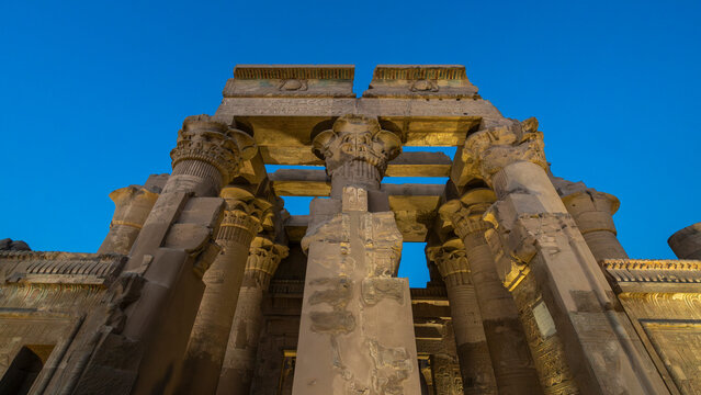 Temple of Kom Ombo, dedicated to the crocodile god Sobek and the falcon god Horus, Egypt,