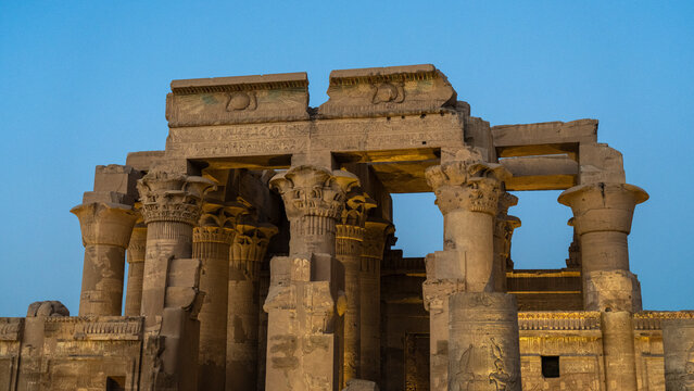 Temple of Kom Ombo, dedicated to the crocodile god Sobek and the falcon god Horus, Egypt,