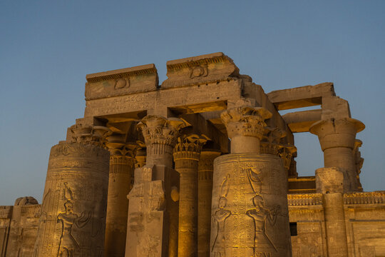 Temple of Kom Ombo, dedicated to the crocodile god Sobek and the falcon god Horus, Egypt,