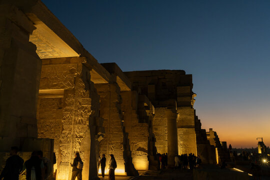 Temple of Kom Ombo, dedicated to the crocodile god Sobek and the falcon god Horus, Egypt,