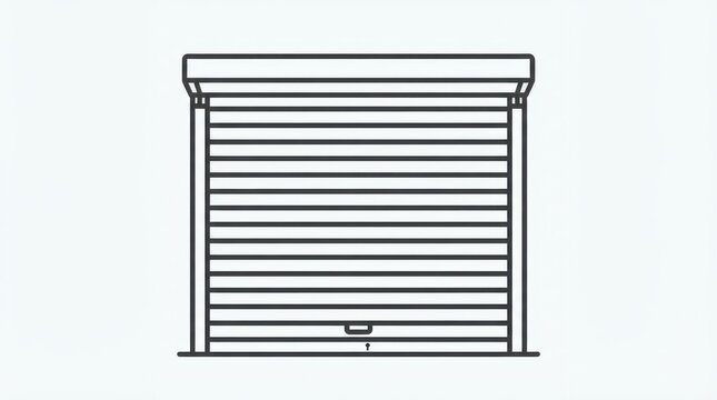 Minimalist vector illustration of a roller shutter door