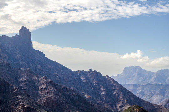 Roque de Bentayga in the mountainous heart of the Spanish Canaries island of Gran Canaria