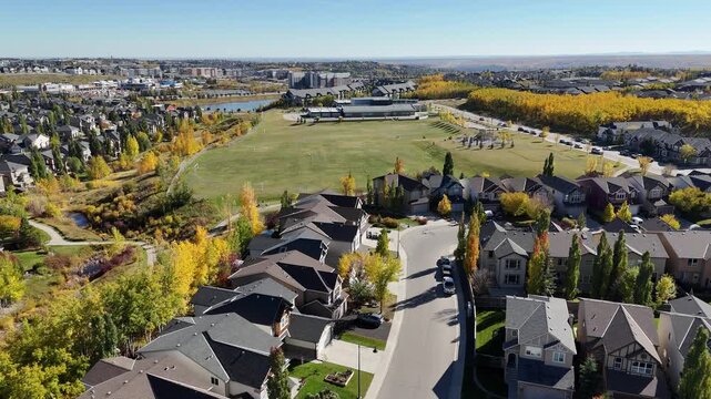 Calgary's beautiful suburban communities from the air.