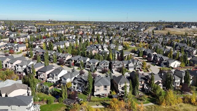 Calgary's beautiful suburban communities from the air.