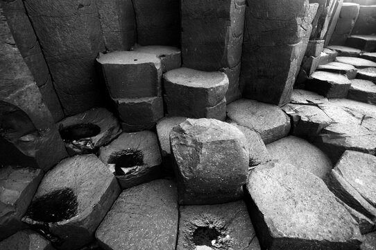 Basalt formations at the Giant's Causeway, UNESCO World Heritage Site, Northern Ireland