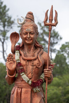 Lord Shiva hindu temple, Grand Bassin, Mauritius. Model of giant Shiva statue
