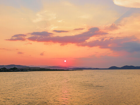 Lake Managua at sunset, Paseo Salvador Allende, Managua City, Managua Department, Nicaragua