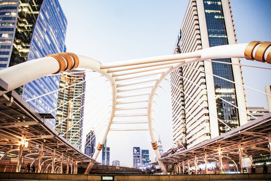 modern architecture chong nonsi bridge Bangkok Thailand