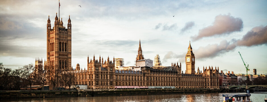 big Ben and Houses of Parliament at sunset, London, UK