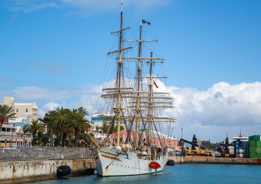 The Norwegian sail training tall ship Sorlandet moored in Hamilton, Bermuda
